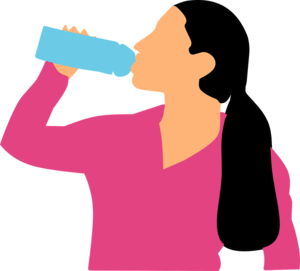 Illustration: Frau trinkt Wasser Illustration: Frau trinkt Wasser